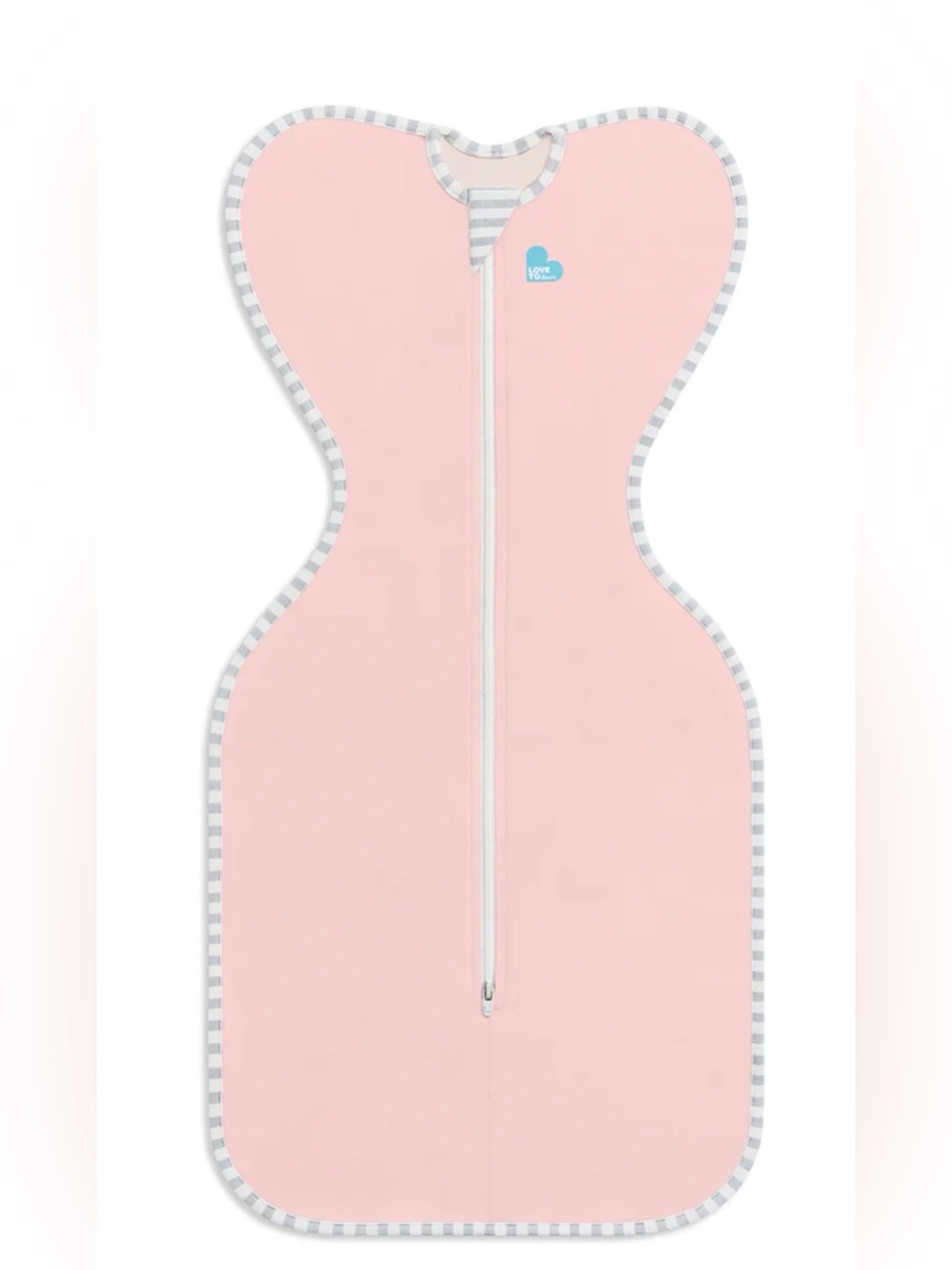 Love to dream Pink Swaddle with Gray Stripe Trim
